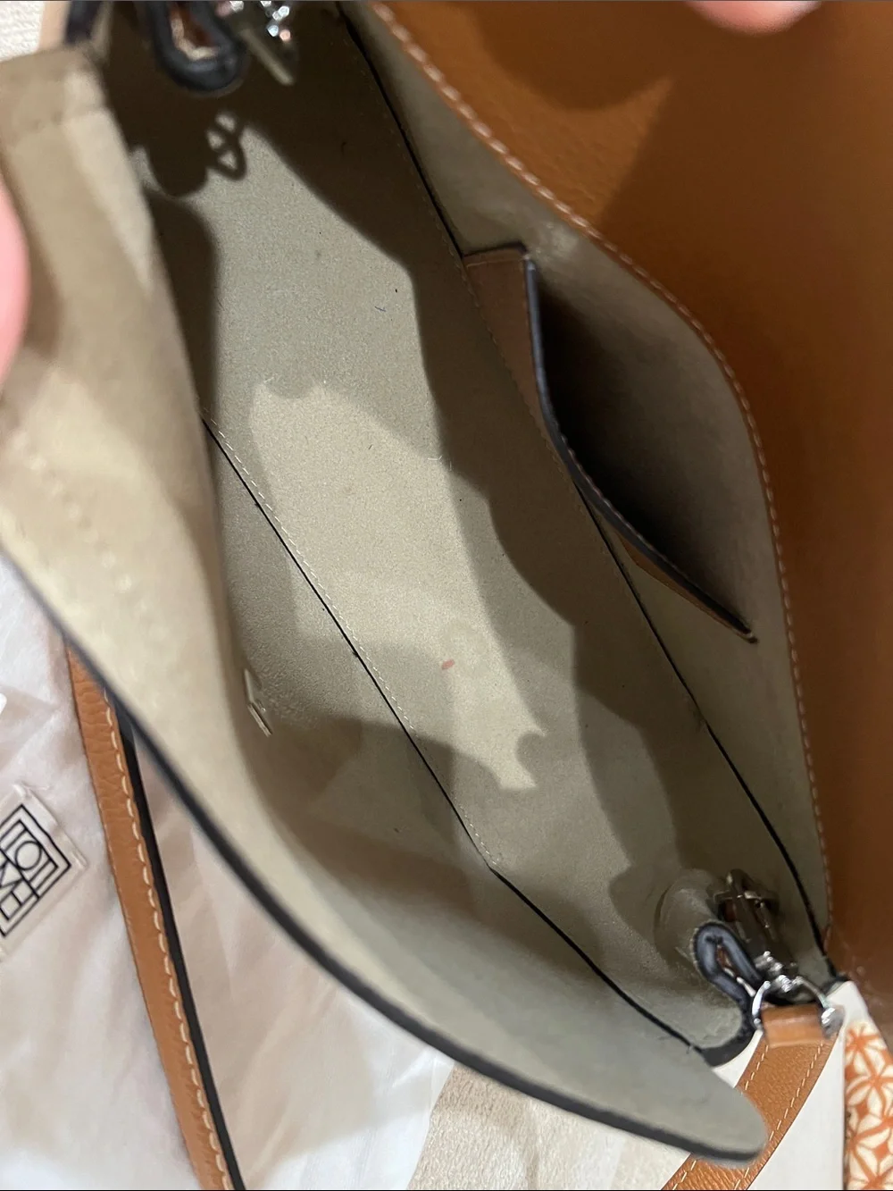 Toteme T-Lock Leather Shoulder Bag with Silver Hardware